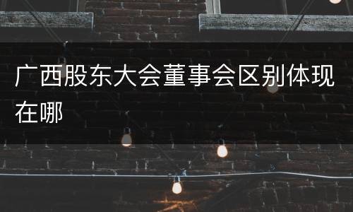 广西股东大会董事会区别体现在哪