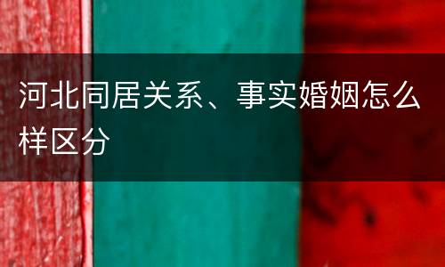 河北同居关系、事实婚姻怎么样区分