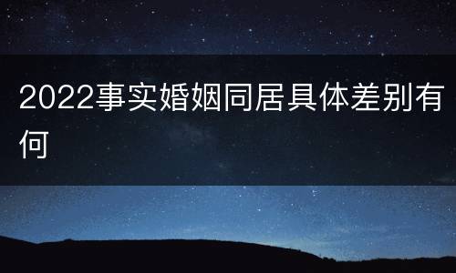 2022事实婚姻同居具体差别有何