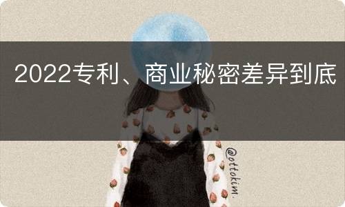 2022专利、商业秘密差异到底