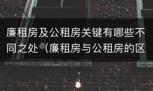 廉租房及公租房关键有哪些不同之处（廉租房与公租房的区别在哪里）