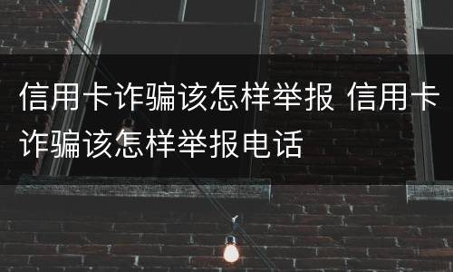 信用卡诈骗该怎样举报 信用卡诈骗该怎样举报电话