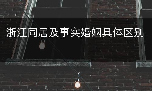 浙江同居及事实婚姻具体区别
