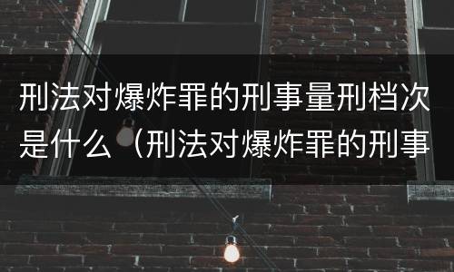 刑法对爆炸罪的刑事量刑档次是什么（刑法对爆炸罪的刑事量刑档次是什么意思）