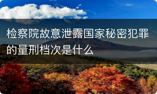 检察院故意泄露国家秘密犯罪的量刑档次是什么