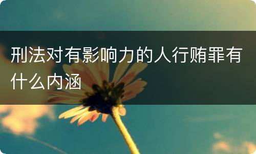 刑法对有影响力的人行贿罪有什么内涵