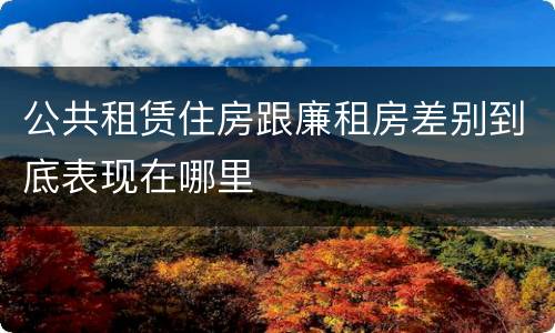 公共租赁住房跟廉租房差别到底表现在哪里