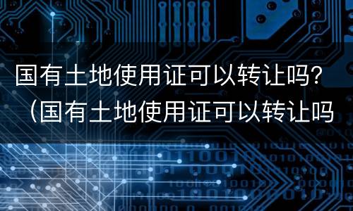 国有土地使用证可以转让吗？（国有土地使用证可以转让吗现在）