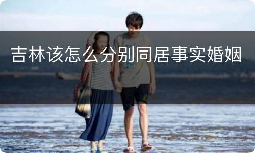 吉林该怎么分别同居事实婚姻