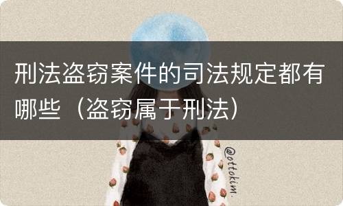刑法盗窃案件的司法规定都有哪些（盗窃属于刑法）