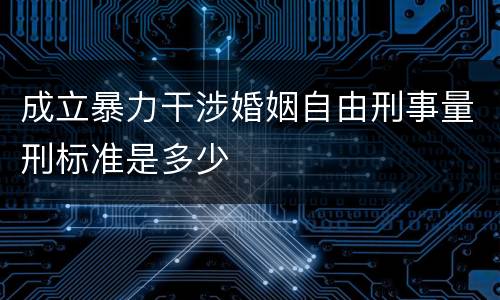 成立暴力干涉婚姻自由刑事量刑标准是多少