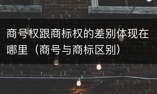 商号权跟商标权的差别体现在哪里（商号与商标区别）