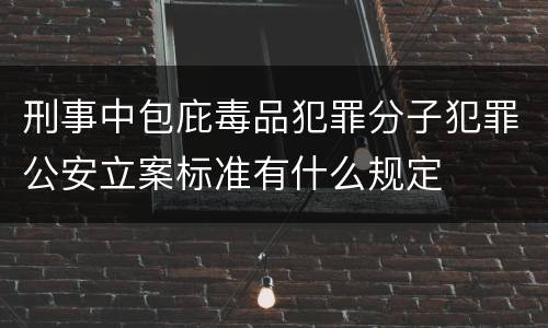 刑事中包庇毒品犯罪分子犯罪公安立案标准有什么规定