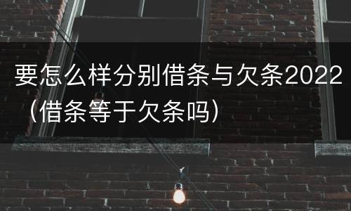 要怎么样分别借条与欠条2022（借条等于欠条吗）