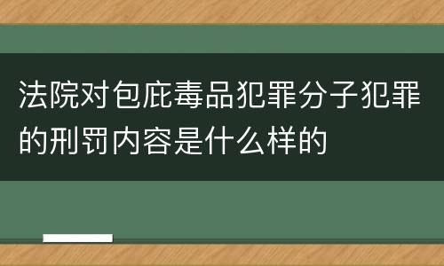 法院对包庇毒品犯罪分子犯罪的刑罚内容是什么样的