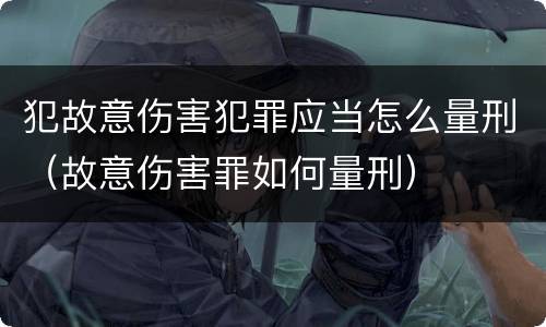 犯故意伤害犯罪应当怎么量刑（故意伤害罪如何量刑）