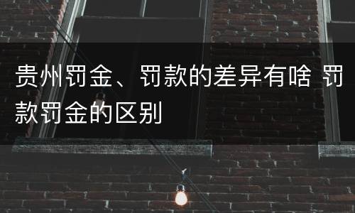 贵州罚金、罚款的差异有啥 罚款罚金的区别