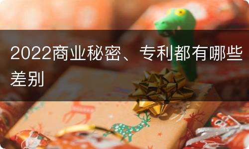 2022商业秘密、专利都有哪些差别