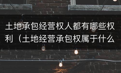 土地承包经营权人都有哪些权利（土地经营承包权属于什么权）