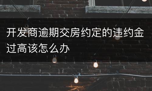 开发商逾期交房约定的违约金过高该怎么办