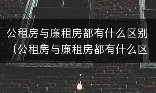 公租房与廉租房都有什么区别（公租房与廉租房都有什么区别呢）