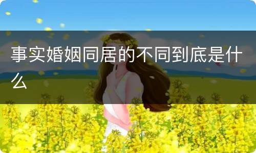 事实婚姻同居的不同到底是什么