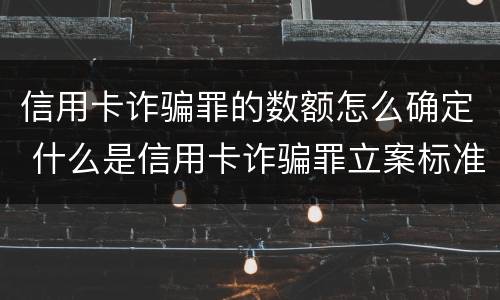 信用卡诈骗罪的数额怎么确定 什么是信用卡诈骗罪立案标准