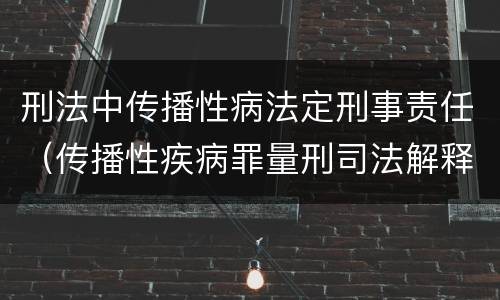 刑法中传播性病法定刑事责任（传播性疾病罪量刑司法解释）
