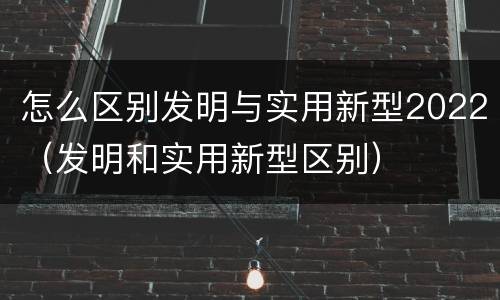 怎么区别发明与实用新型2022（发明和实用新型区别）