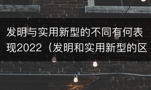 发明与实用新型的不同有何表现2022（发明和实用新型的区别和联系有什么）