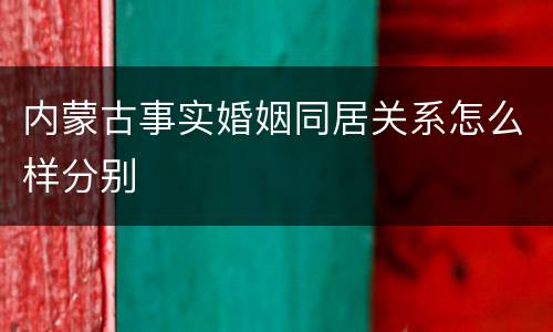 内蒙古事实婚姻同居关系怎么样分别