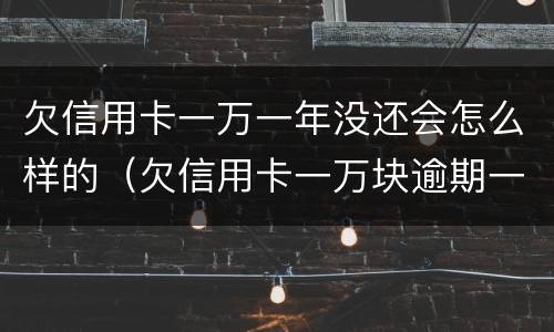 欠信用卡一万一年没还会怎么样的（欠信用卡一万块逾期一年多还不上怎么办）