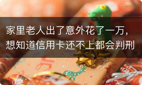 家里老人出了意外花了一万，想知道信用卡还不上都会判刑吗