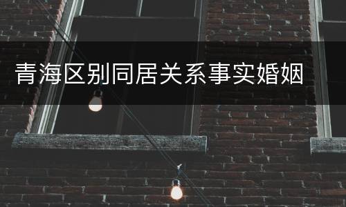 青海区别同居关系事实婚姻