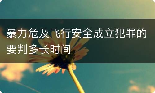 暴力危及飞行安全成立犯罪的要判多长时间