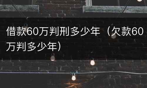 借款60万判刑多少年（欠款60万判多少年）