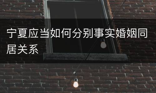 宁夏应当如何分别事实婚姻同居关系