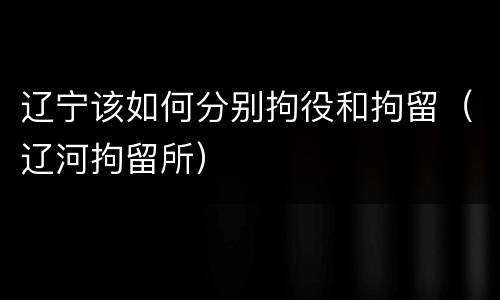 辽宁该如何分别拘役和拘留（辽河拘留所）