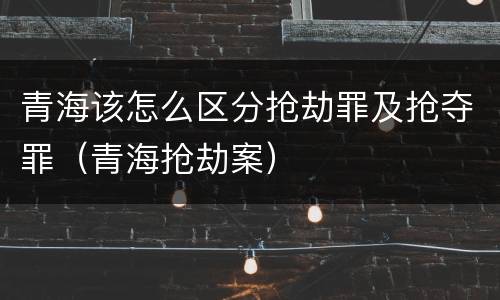 青海该怎么区分抢劫罪及抢夺罪（青海抢劫案）