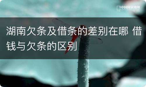 湖南欠条及借条的差别在哪 借钱与欠条的区别