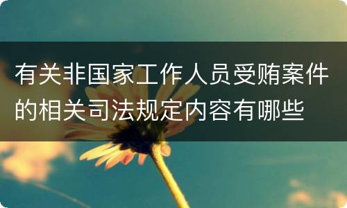 有关非国家工作人员受贿案件的相关司法规定内容有哪些