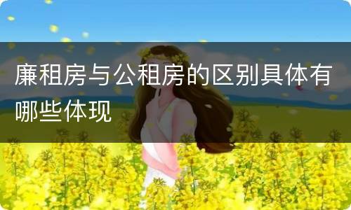 廉租房与公租房的区别具体有哪些体现