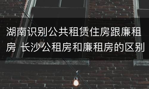 湖南识别公共租赁住房跟廉租房 长沙公租房和廉租房的区别