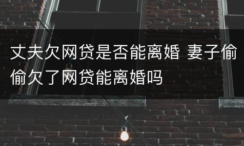 丈夫欠网贷是否能离婚 妻子偷偷欠了网贷能离婚吗