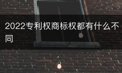 2022专利权商标权都有什么不同