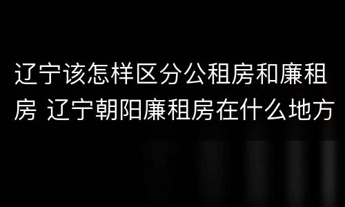 辽宁该怎样区分公租房和廉租房 辽宁朝阳廉租房在什么地方