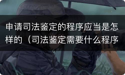 申请司法鉴定的程序应当是怎样的（司法鉴定需要什么程序）