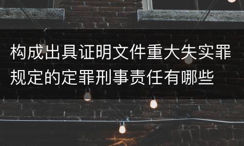 构成出具证明文件重大失实罪规定的定罪刑事责任有哪些