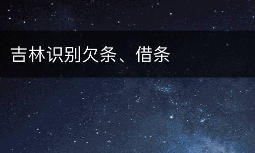 吉林识别欠条、借条