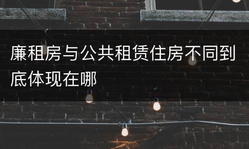 廉租房与公共租赁住房不同到底体现在哪